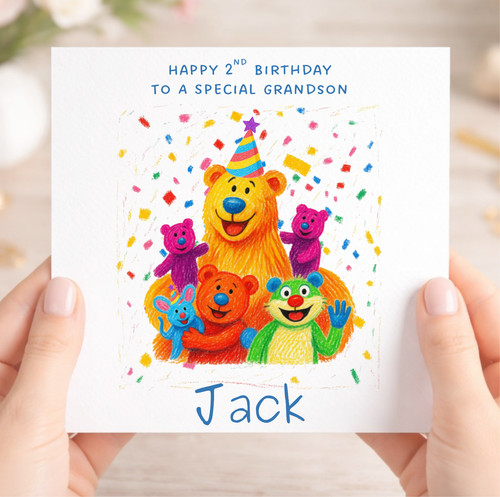 Personalised bear blue house - personalised,