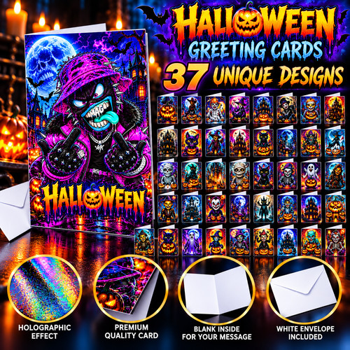Halloween card holographic - halloween,
