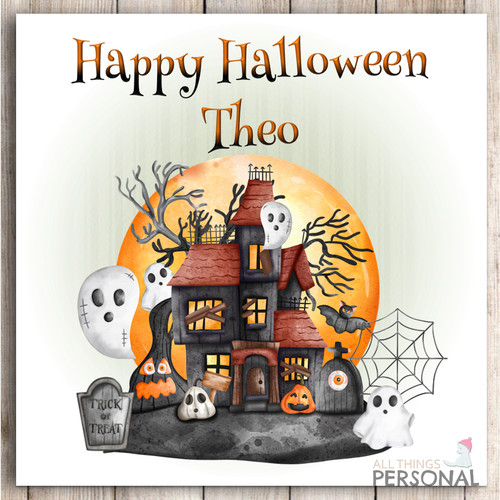 Personalised halloween card - personalised,