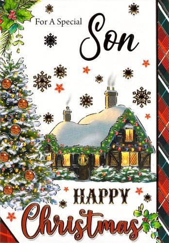 Son christmas house card - house,