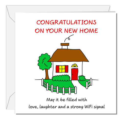 New home congratulations card - home,