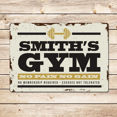 Personalised funny gym - funny, sign